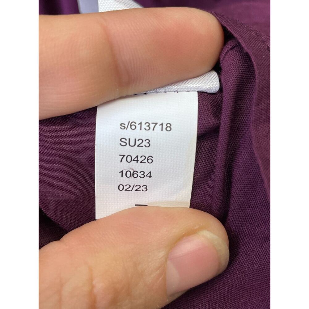 LOFT Crossover Halter Dress Size 8 Womens Purple Tie Waist - Picture 12 of 13